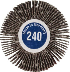 Value Collection - 1-3/16" Diam x 1/8" Face Width, Very Fine Aluminum Oxide Coated Mounted Flap Wheel - 1/8" Shank Mount, 240 Grit, X Weighted Cloth Backing, 30,000 Max RPM - Americas Industrial Supply