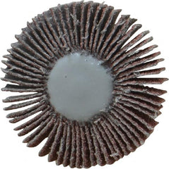 Value Collection - 1-3/16" Diam x 3/16" Face Width, Medium Aluminum Oxide Coated Mounted Flap Wheel - 1/8" Shank Mount, 80 Grit, X Weighted Cloth Backing, 30,000 Max RPM - Americas Industrial Supply