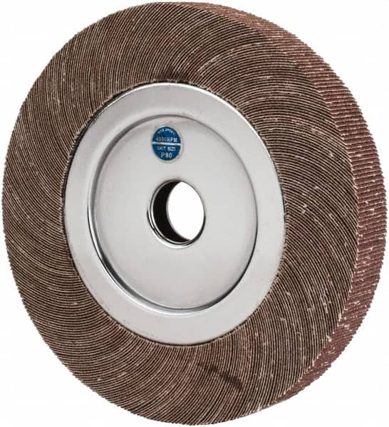 Value Collection - 8" Diam, 80 Grit Aluminum Oxide Unmounted Flap Wheel - 1" Hole, 1" Wide, Coated, Medium Grade, 4,800 Max RPM - Americas Industrial Supply