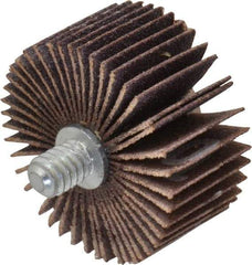 Norton - 1-3/8" Diam x 5/8" Face Width, Fine Aluminum Oxide Coated Mounted Flap Wheel - 1/4-20 Threaded Mount, 120 Grit, Cloth Backing, 30,000 Max RPM - Americas Industrial Supply