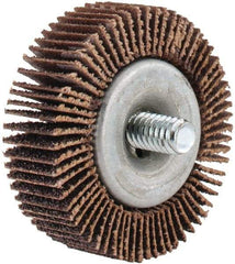 Norton - 1-5/8" Diam x 1/2" Face Width, Medium Aluminum Oxide Coated Mounted Flap Wheel - 1/4-20 Threaded Mount, 60 Grit, 23,000 Max RPM - Americas Industrial Supply