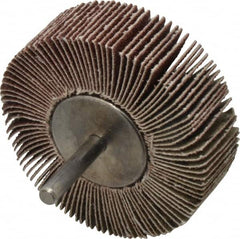 Value Collection - 3" Diam x 1" Face Width, Medium Aluminum Oxide Coated Mounted Flap Wheel - 1/4" Shank Mount, 80 Grit, 5,800 Max RPM - Americas Industrial Supply
