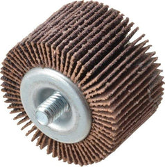 Norton - 1-5/8" Diam x 1" Face Width, Medium Aluminum Oxide Coated Mounted Flap Wheel - 1/4-20 Threaded Mount, 60 Grit, Cloth Backing, 23,000 Max RPM - Americas Industrial Supply