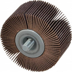 Norton - 2" Diam x 1" Face Width, Very Fine Aluminum Oxide Coated Mounted Flap Wheel - 1/4-20 Threaded Mount, 180 Grit, Cloth Backing, 23,000 Max RPM - Americas Industrial Supply