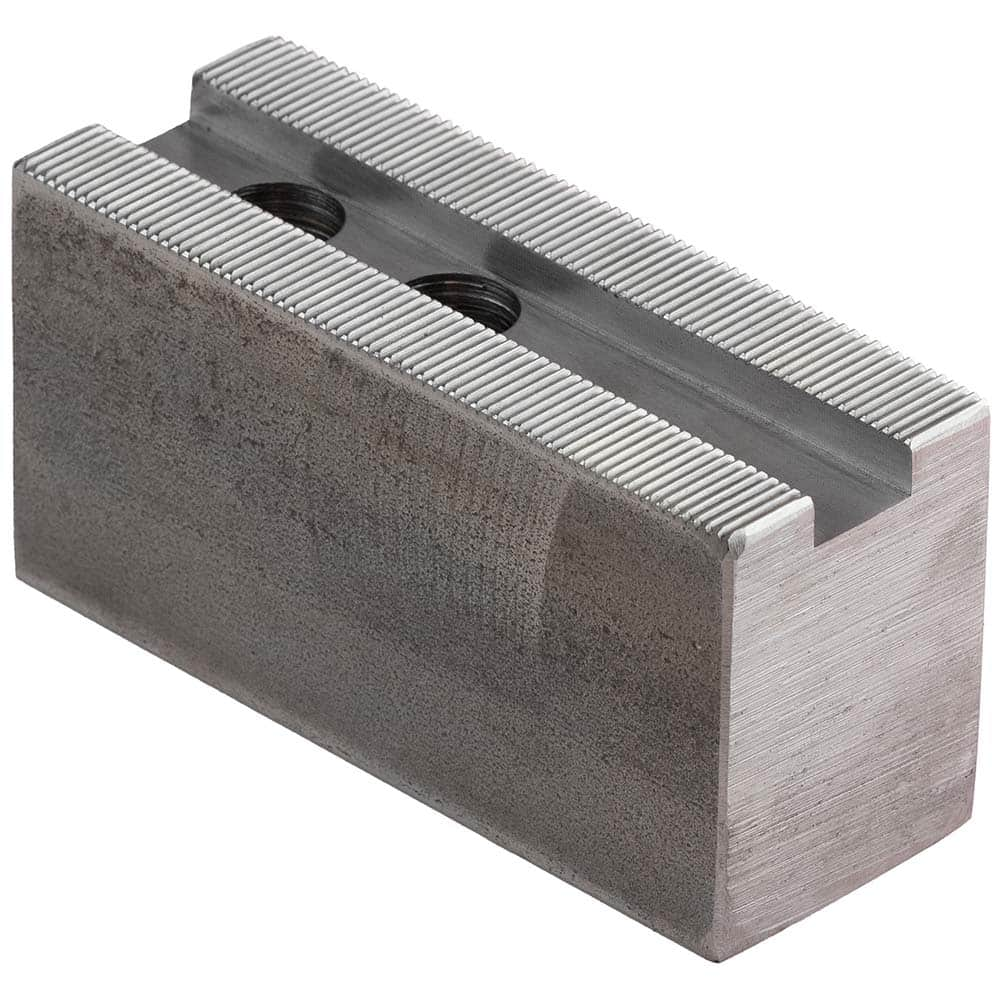 Dillon Manufacturing - Soft Lathe Chuck Jaws; Jaw Type: Square ; Material: Steel ; Jaw Interface Type: 1.5mm x 60 Serrated ; Maximum Compatible Chuck Diameter (Inch): 10 ; Minimum Compatible Chuck Diameter (Inch): 0 ; Overall Height (Inch): 2