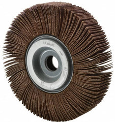 Norton - 2" Diam x 1" Face Width, Fine Aluminum Oxide Nonwoven & Coated Mounted Flap Wheel - 1/4" Shank Mount, 120 Grit, Interleaf, Cloth Backing, 12,000 Max RPM - Americas Industrial Supply