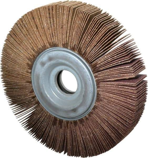 Norton - 6" Diam, 80 Grit Aluminum Oxide Unmounted Flap Wheel - 1" Hole, 1" Wide, Coated, Medium Grade, 6,200 Max RPM , Cloth Backing - Americas Industrial Supply