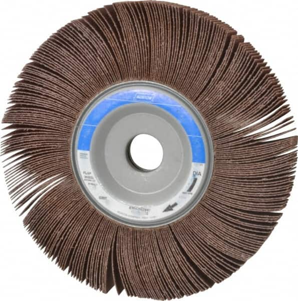 Norton - 8" Diam, 60 Grit Aluminum Oxide Unmounted Flap Wheel - 1" Hole, 1" Wide, Coated, Medium Grade, 4,700 Max RPM - Americas Industrial Supply