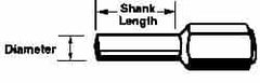 Merit Abrasives - Flap Wheel Adapter - 8" Shank Length" x 1/4" Shank Diam - Americas Industrial Supply