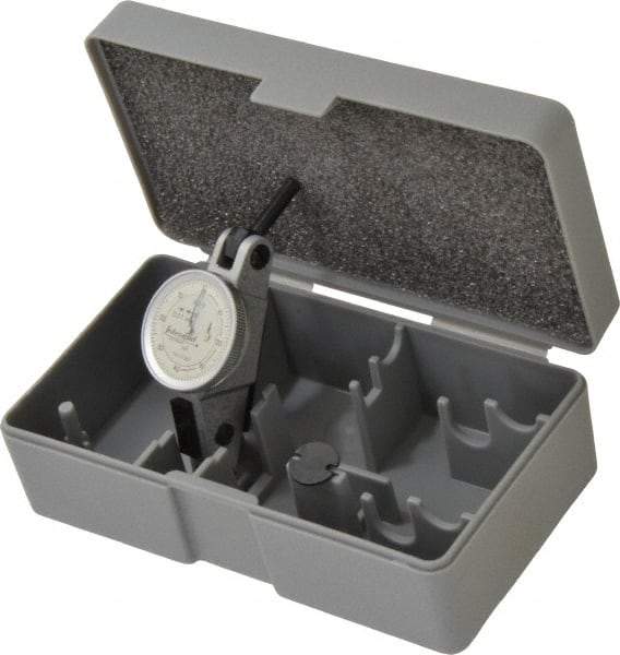 INTERAPID - 1.6 mm Range, 0.01 mm Dial Graduation, Horizontal Dial Test Indicator - 1.1811 Inch White Dial, 0-40-0 Dial Reading - Americas Industrial Supply