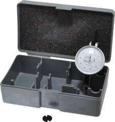 INTERAPID - 0.4 mm Range, 0.002 mm Dial Graduation, Horizontal Dial Test Indicator - 1-1/2 Inch White Dial, 0-10-0 Dial Reading - Americas Industrial Supply