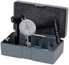 TESA Brown & Sharpe - 6 Piece, 0.05" to 0.06" Measuring Range, 1-1/2" Dial Diam, 0-15-0 Dial Reading, White Dial Test Indicator Kit - 0.0001" Accuracy, 0.65" Contact Point Length, 0.08" Ball Diam, 0.005" Dial Graduation - Americas Industrial Supply