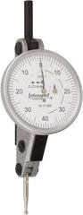 INTERAPID - 1.6 mm Range, 0.01 mm Dial Graduation, Horizontal Dial Test Indicator - 1-1/2 Inch White Dial, 0-40-0 Dial Reading - Americas Industrial Supply