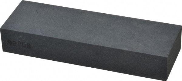 Made in USA - 6" Long x 2" Wide x 5/8" Thick, Silicon Carbide Sharpening Stone - Rectangle, Medium Grade - Americas Industrial Supply