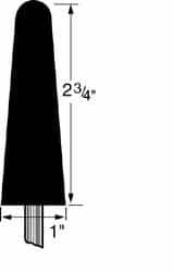 Cratex - 1" Head Diam x 2-3/4" Thickness, A3, Tree End, Aluminum Oxide Mounted Point - Very Coarse Grade, 36 Grit, 10,730 RPM - Americas Industrial Supply