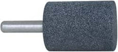 Grier Abrasives - 1-1/2" Head Diam x 2" Thickness, W239, Cylinder End, Aluminum Oxide Mounted Point - Blue, Medium Grade, 60 Grit, 25,470 RPM - Americas Industrial Supply