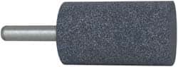Grier Abrasives - 1-1/2" Head Diam x 2-1/2" Thickness, W240, Cylinder End, Aluminum Oxide Mounted Point - Blue, Medium Grade, 60 Grit, 21,000 RPM - Americas Industrial Supply
