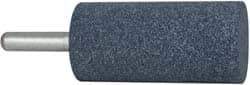 Grier Abrasives - 1-1/2" Head Diam x 3" Thickness, W241, Cylinder End, Aluminum Oxide Mounted Point - Blue, Medium Grade, 60 Grit, 18,000 RPM - Americas Industrial Supply