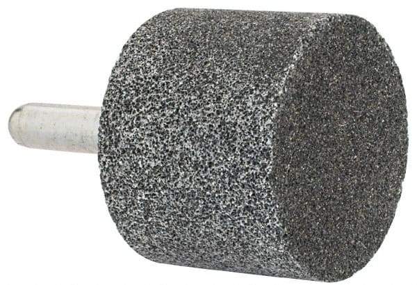 Grier Abrasives - 2" Head Diam x 1-1/2" Thickness, W243, Cylinder End, Aluminum Oxide Mounted Point - Blue, Medium Grade, 60 Grit, 19,100 RPM - Americas Industrial Supply