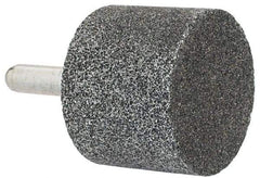 Grier Abrasives - 2" Head Diam x 1-1/2" Thickness, W243, Cylinder End, Aluminum Oxide Mounted Point - Blue, Medium Grade, 60 Grit, 19,100 RPM - Americas Industrial Supply