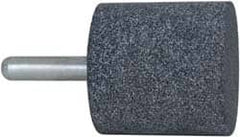 Grier Abrasives - 2" Head Diam x 2" Thickness, W244, Cylinder End, Aluminum Oxide Mounted Point - Blue, Medium Grade, 60 Grit, 19,100 RPM - Americas Industrial Supply