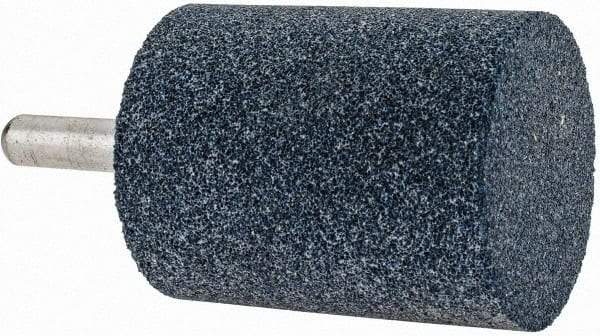 Grier Abrasives - 2" Head Diam x 2-1/2" Thickness, W245, Cylinder End, Aluminum Oxide Mounted Point - Blue, Medium Grade, 60 Grit, 19,860 RPM - Americas Industrial Supply