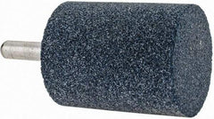 Grier Abrasives - 2" Head Diam x 2-1/2" Thickness, W245, Cylinder End, Aluminum Oxide Mounted Point - Blue, Medium Grade, 60 Grit, 19,860 RPM - Americas Industrial Supply
