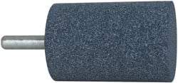 Grier Abrasives - 2" Head Diam x 3" Thickness, W246, Cylinder End, Aluminum Oxide Mounted Point - Blue, Medium Grade, 60 Grit, 16,500 RPM - Americas Industrial Supply