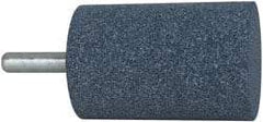 Grier Abrasives - 2" Head Diam x 3" Thickness, W246, Cylinder End, Aluminum Oxide Mounted Point - Blue, Medium Grade, 60 Grit, 16,500 RPM - Americas Industrial Supply