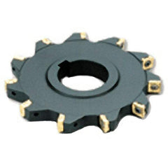 Iscar - Arbor Hole Connection, 9mm Cutting Width, 26mm Depth of Cut, 100mm Cutter Diam, 32mm Hole Diam, 9 Tooth Indexable Slotting Cutter - SSB Toolholder, Q/X/SPMT Insert, Right Hand Cutting Direction - Americas Industrial Supply