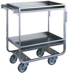 Made in USA - 650 Lb Capacity, 19-3/8" Wide x 32-5/8" Long x 34-1/2" High Standard Utility Cart - 2 Shelf, Stainless Steel, Swivel Casters - Americas Industrial Supply
