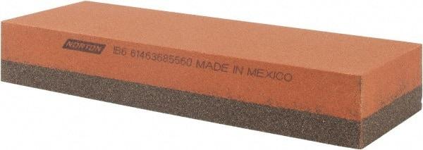 Norton - 6" Long x 2" Wide x 1" Thick, Aluminum Oxide Sharpening Stone - Rectangle, Coarse, Fine Grade - Americas Industrial Supply