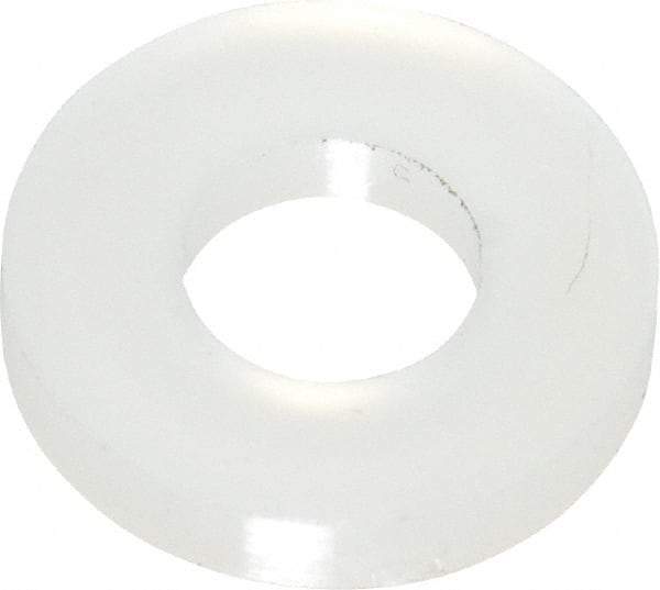 Made in USA - #8 Screw, Grade 6/6 Nylon Standard Flat Washer - 4.34mm ID x 3/8" OD, 1.57mm Thick - Americas Industrial Supply