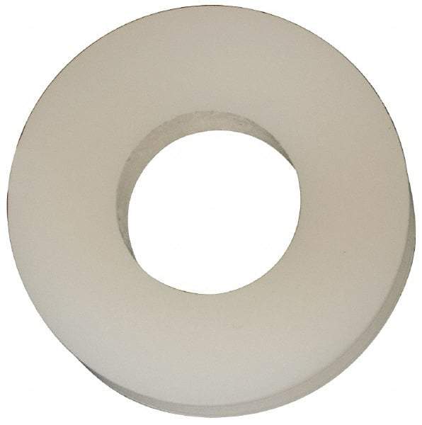 Made in USA - #8 Screw, Grade 6/6 Nylon Standard Flat Washer - 4.34mm ID x 3/8" OD, 2.36mm Thick - Americas Industrial Supply