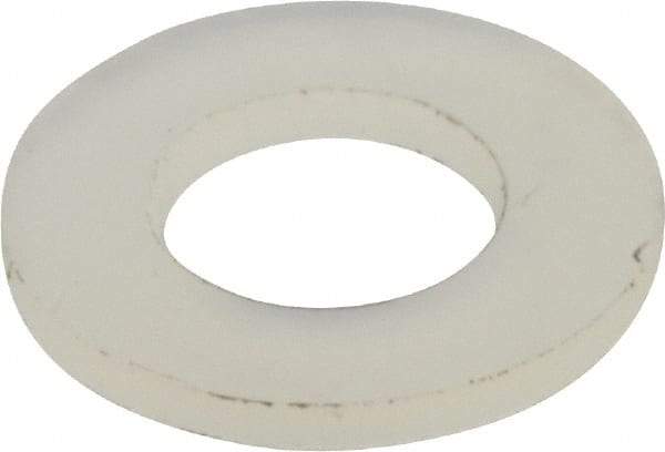 Made in USA - #10 Screw, Grade 6/6 Nylon Standard Flat Washer - 4.93mm ID x 3/8" OD, 0.81mm Thick - Americas Industrial Supply