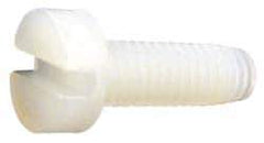 Made in USA - M5x0.80 Metric Coarse, 25mm Length Under Head Slotted Drive Machine Screw - Cheese Head, Grade 6/6 Nylon, Uncoated, Without Washer - Americas Industrial Supply