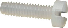 Made in USA - M2x0.40 Metric Coarse, 8mm Length Under Head Slotted Drive Machine Screw - Cheese Head, Grade 6/6 Nylon, Uncoated, Without Washer - Americas Industrial Supply