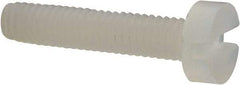 Made in USA - M2.5x0.45 Metric Coarse, 12mm Length Under Head Slotted Drive Machine Screw - Cheese Head, Grade 6/6 Nylon, Uncoated, Without Washer - Americas Industrial Supply