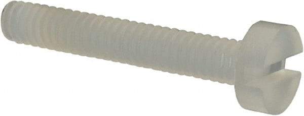 Made in USA - M2.5x0.45 Metric Coarse, 16mm Length Under Head Slotted Drive Machine Screw - Cheese Head, Grade 6/6 Nylon, Uncoated, Without Washer - Americas Industrial Supply