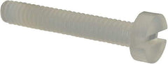 Made in USA - M2.5x0.45 Metric Coarse, 16mm Length Under Head Slotted Drive Machine Screw - Cheese Head, Grade 6/6 Nylon, Uncoated, Without Washer - Americas Industrial Supply