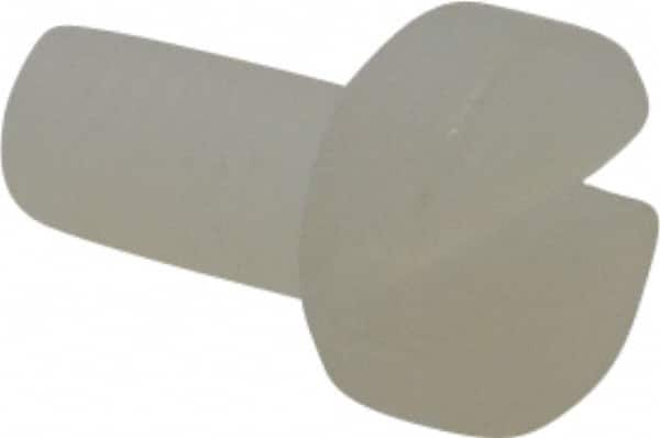 Made in USA - M3x0.50 Metric Coarse, 6mm Length Under Head Slotted Drive Machine Screw - Cheese Head, Grade 6/6 Nylon, Uncoated, Without Washer - Americas Industrial Supply