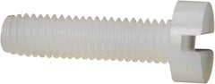 Made in USA - M3x0.50 Metric Coarse, 12mm Length Under Head Slotted Drive Machine Screw - Cheese Head, Grade 6/6 Nylon, Uncoated, Without Washer - Americas Industrial Supply