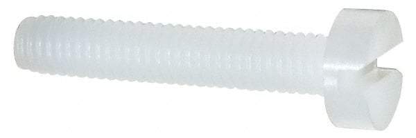 Made in USA - M3x0.50 Metric Coarse, 16mm Length Under Head Slotted Drive Machine Screw - Cheese Head, Grade 6/6 Nylon, Uncoated, Without Washer - Americas Industrial Supply