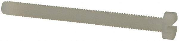 Made in USA - M3x0.50 Metric Coarse, 35mm Length Under Head Slotted Drive Machine Screw - Cheese Head, Grade 6/6 Nylon, Uncoated, Without Washer - Americas Industrial Supply