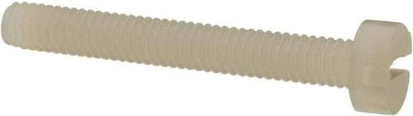 Made in USA - M3.5x0.60 Metric Coarse, 25mm Length Under Head Slotted Drive Machine Screw - Cheese Head, Grade 6/6 Nylon, Uncoated, Without Washer - Americas Industrial Supply