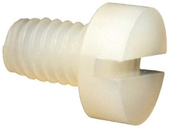 Made in USA - M4x0.70 Metric Coarse, 6mm Length Under Head Slotted Drive Machine Screw - Cheese Head, Grade 6/6 Nylon, Uncoated, Without Washer - Americas Industrial Supply