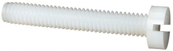 Made in USA - M4x0.70 Metric Coarse, 25mm Length Under Head Slotted Drive Machine Screw - Cheese Head, Grade 6/6 Nylon, Uncoated, Without Washer - Americas Industrial Supply