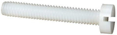 Made in USA - M4x0.70 Metric Coarse, 25mm Length Under Head Slotted Drive Machine Screw - Cheese Head, Grade 6/6 Nylon, Uncoated, Without Washer - Americas Industrial Supply
