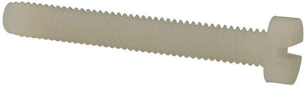Made in USA - M4x0.70 Metric Coarse, 30mm Length Under Head Slotted Drive Machine Screw - Cheese Head, Grade 6/6 Nylon, Uncoated, Without Washer - Americas Industrial Supply