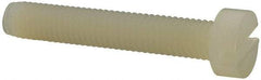 Made in USA - M5x0.80 Metric Coarse, 30mm Length Under Head Slotted Drive Machine Screw - Cheese Head, Grade 6/6 Nylon, Uncoated, Without Washer - Americas Industrial Supply